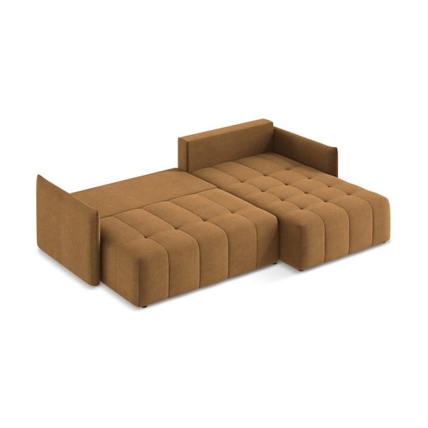 Terakotová rozkladacia/s úložným priestorom rohová pohovka (pravý roh/s leňoškou) Moku – Makamii-image-4