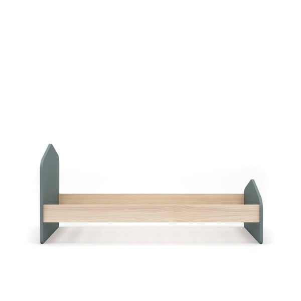 Detská posteľ v dekore borovice s roštom 90x190 cm v prírodnej farbe/sivozelená Estefania – Marckeric-image-2