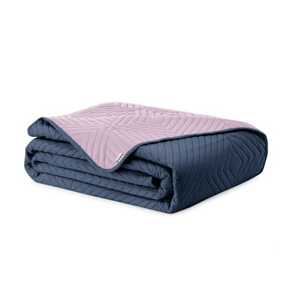 Ružový/tmavosivý prešívaný pléd z mikrovlákna 240x260 cm Softa – Restilo