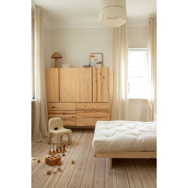 Jednolôžková posteľ z borovicového dreva s roštom 90x200 cm v prírodnej farbe Kanso – Karup Design-image-4