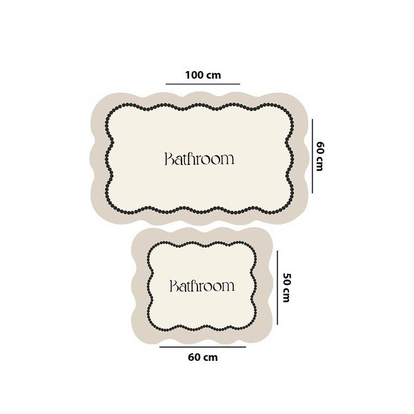 Krémovobiele kúpeľňové predložky v súprave 2 ks 60x100 cm Bounde – Foutastic-image-2