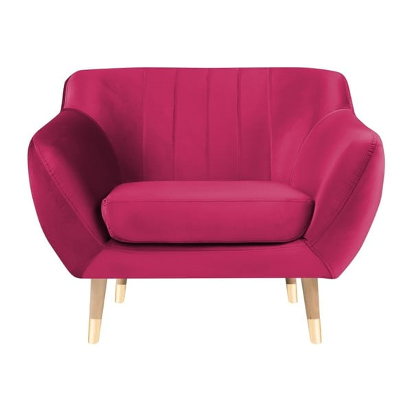 Ružové zamatové kreslo Mazzini Sofas Benito