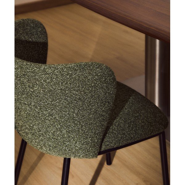 Zelené čalúnené jedálenské kreslo Ciselia – Kave Home-image-2