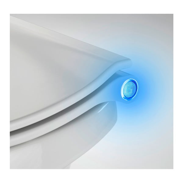 Biele WC sedadlo S LED svetlami a jednoduchým zatváraním Wenko Gubbio, 44 x 36,8 cm-image-1