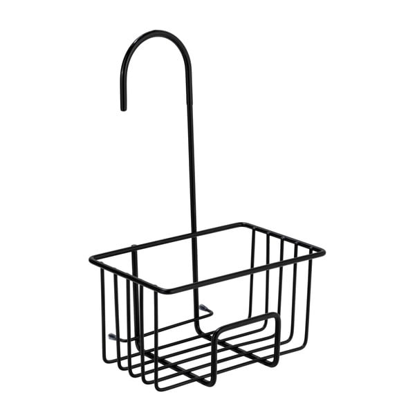 Čierna závesná kúpeľňová polička z nehrdzavejúcej ocele Milito – Wenko