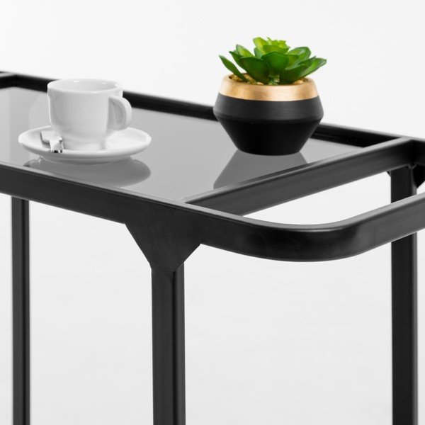 Čierny kovový pojazdný vozík Kave Home Duilia-image-3