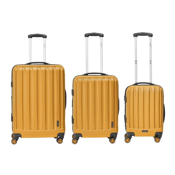 Sada 3 oranžových cestovných kufrov Packenger Koffer