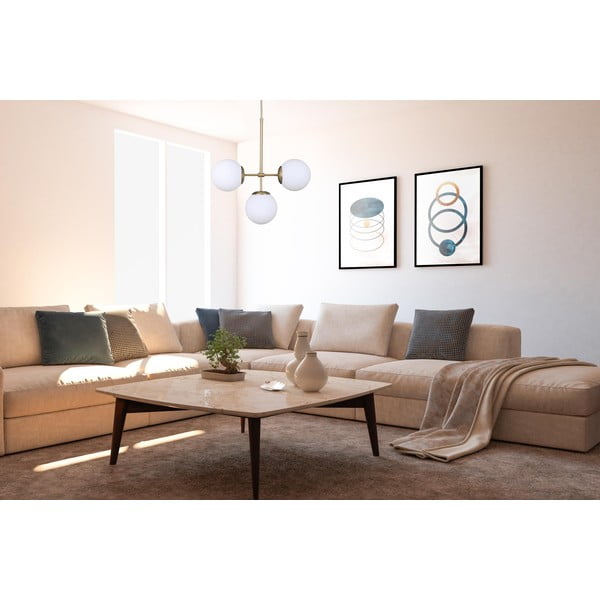 Biele/v zlatej farbe závesné svietidlo so skleneným tienidlom ø 15 cm Seagull – Squid Lighting-image-2