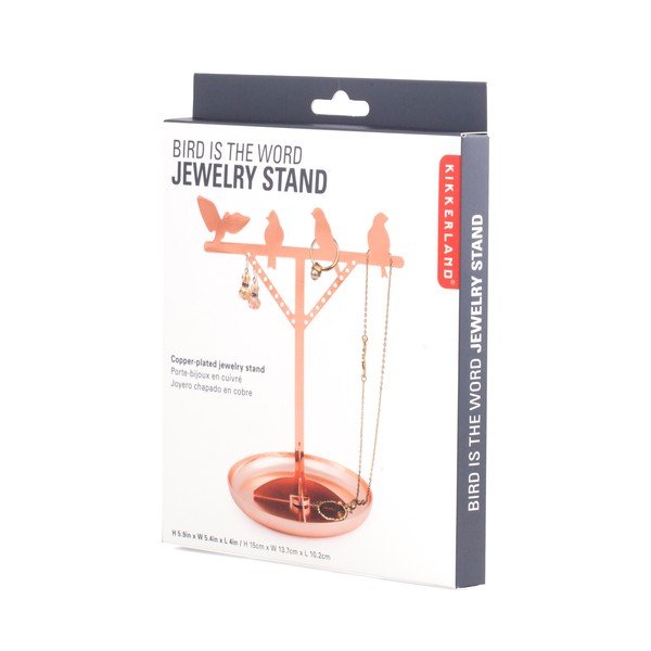 Stojan na šperky v medenej farbe Kikkerland Bird, výška 20 cm-image-2