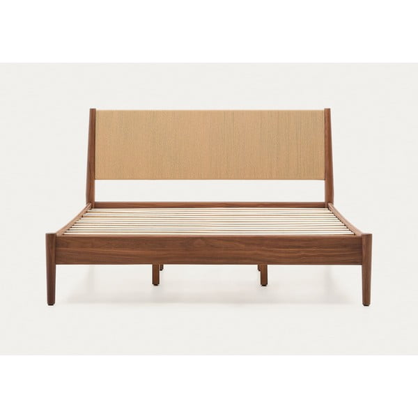 Tmavohnedá dvojlôžková posteľ s roštom 160x200 cm Elan – Kave Home-image-3