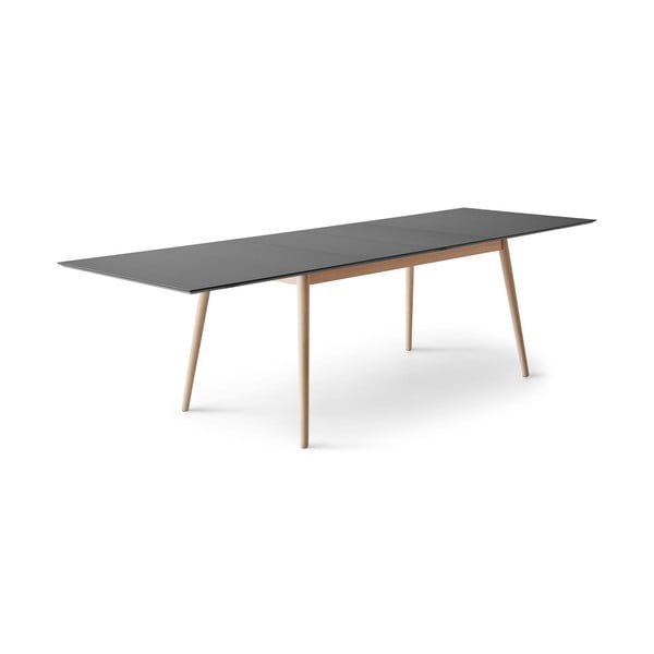 Rozkladací jedálenský stôl s čiernou doskou v čierno-prírodnej farbe 100x210 cm Meza – Hammel Furniture-image-1