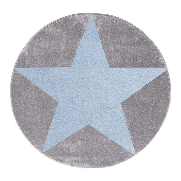 Sivo-modrý detský koberec Happy Rugs Round, Ø 160 cm