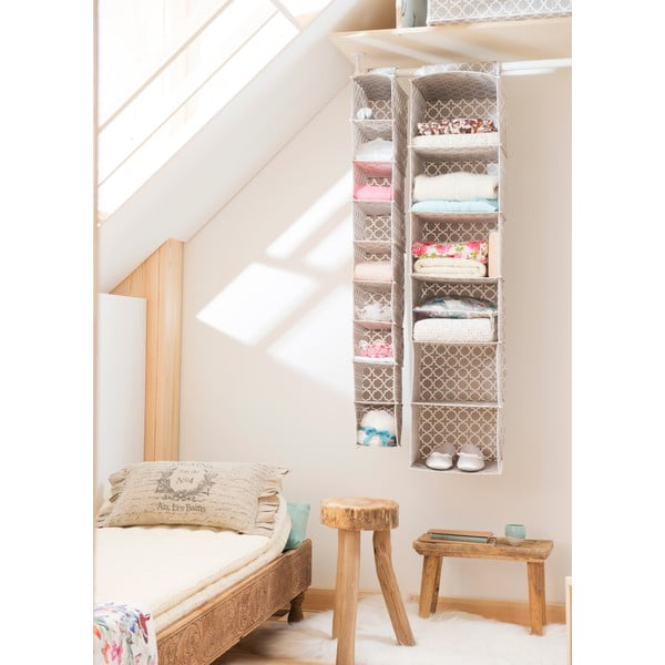 Béžový závesný organizér so 6 priehradkami Compactor, šírka 30 cm-image-4