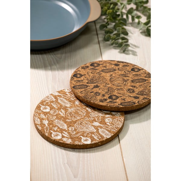 Korkové podložky pod hrniec v súprave 2 ks ø 20 cm Veggie – Ladelle-image-1
