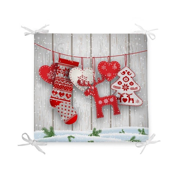Vianočný sedák s prímesou bavlny Minimalist Cushion Covers Xmas Symbols, 42 x 42 cm