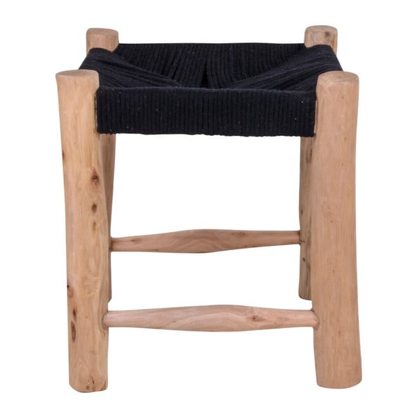 Stolička z mangového dreva s čiernym sedákom House Nordic Patna