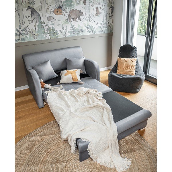 Svetlosivá zamatová rozkladacia pohovka 130 cm Ario – ELTAP-image-2