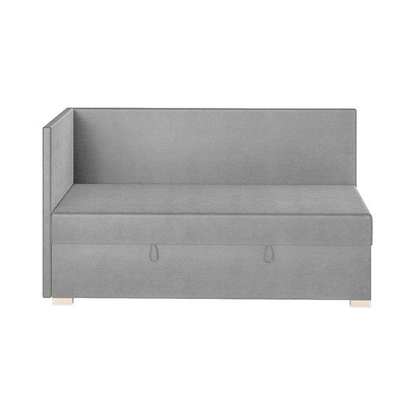 Sivá rohová detská posteľ s úložným priestorom s matracom 90x200 cm Flexi – Ghado