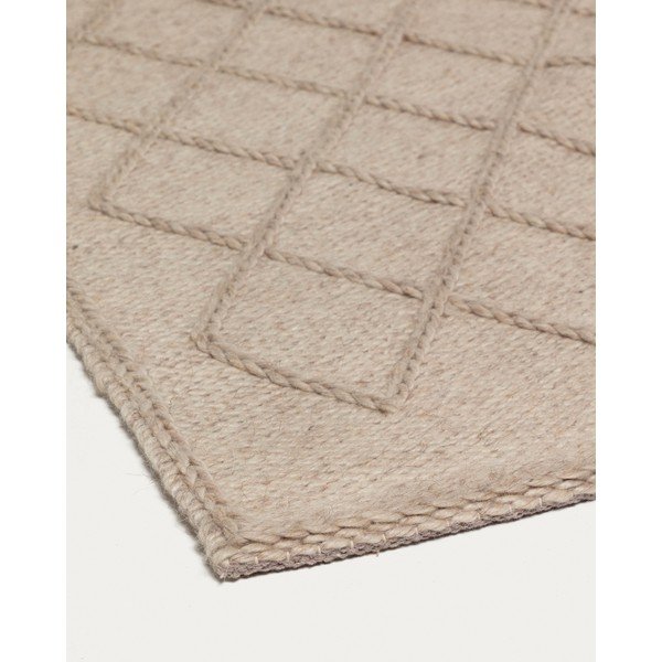 Béžový prateľný koberec s prímesou vlny 160x230 cm Sybil – Kave Home-image-2