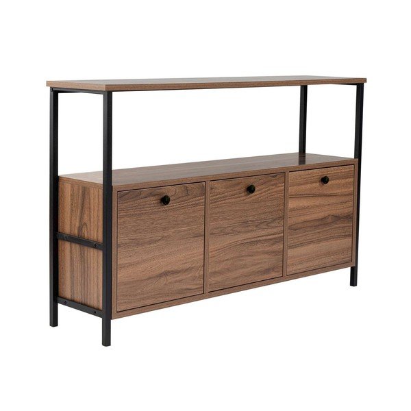 Konzolový stolík v dekore orecha v tmavo prírodnej farbe 29,5x120 cm Solace – Kalune Design-image-2