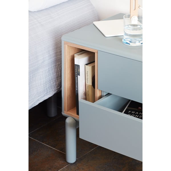 Modrý/sivý nočný stolík Corvo – Teulat-image-3