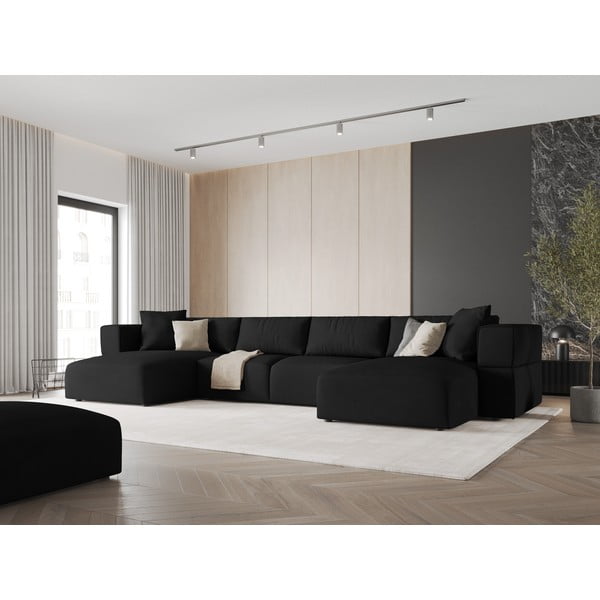 Čierna rohová pohovka do "U" Esther - Milo Casa-image-1