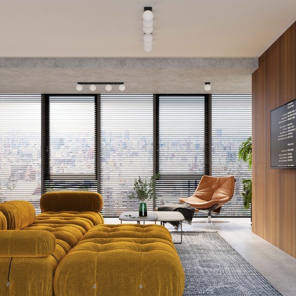 Čierne stropné svietidlo so skleneným tienidlom ø 12 cm Umerta – Sollux-image-4