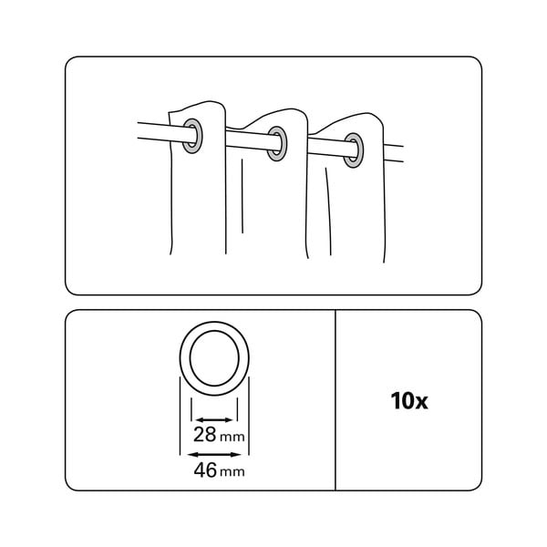 Očká na záclony v súprave 10 ks - Gardinia-image-2