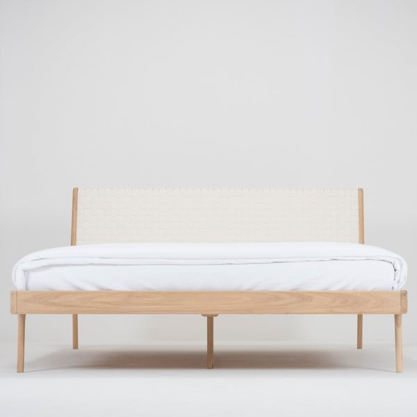 Posteľ z masívneho dubového dreva s bielym čelom Gazzda Fawn, 160 x 200 cm-image-3