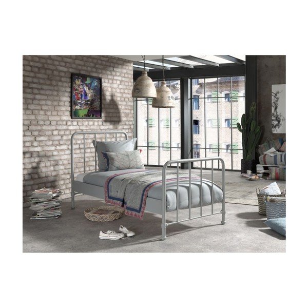 Sivá detská posteľ 90x200 cm Bronxx - Vipack-image-1