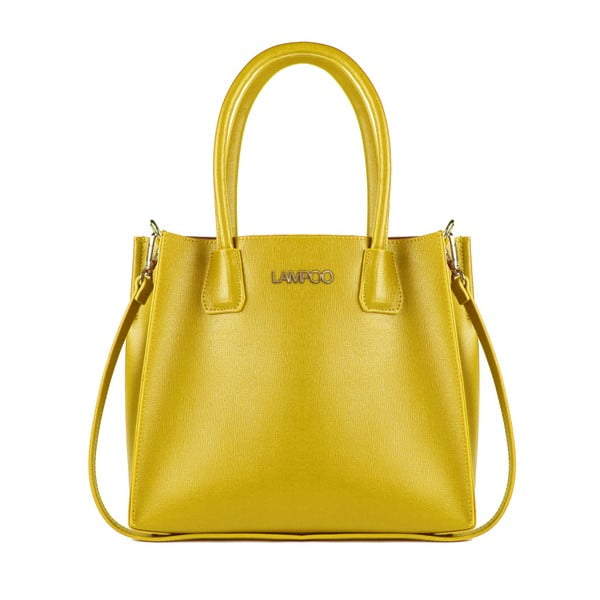 Žltá kožená kabelka Lampoo Danna
