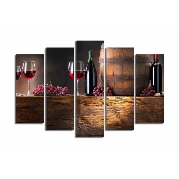 Viacdielny obraz Bottle Of Wine, 105 × 70 cm