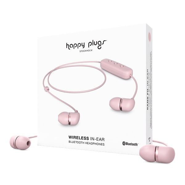 Ružové bezdrôtové slúchadlá Happy Plugs In-Ear