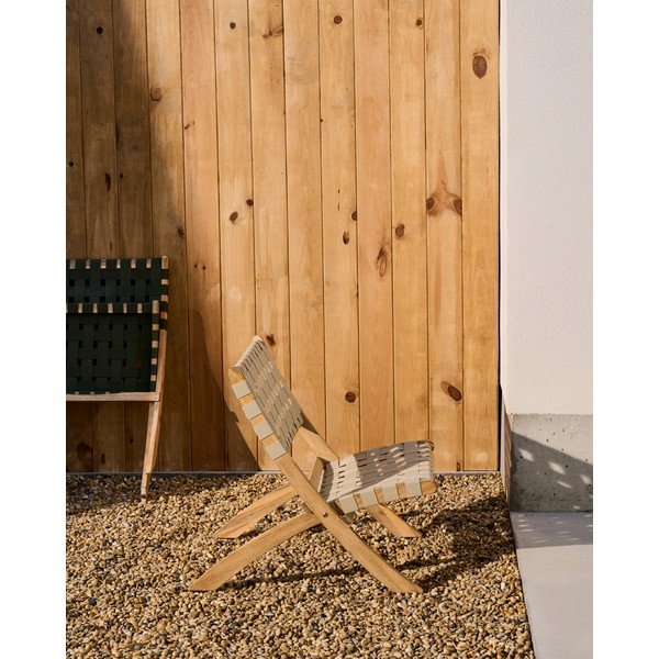 Drevené záhradné kreslo v prírodnej farbe Chabeli – Kave Home-image-1