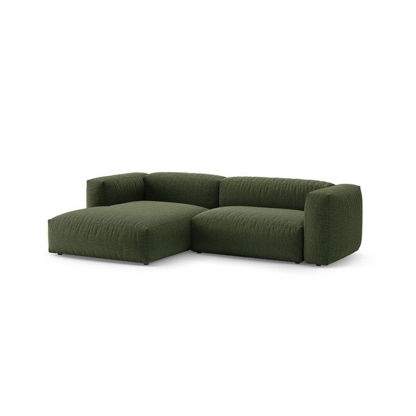 Zelená rozkladacia modulárna rohová pohovka (ľavý roh/s leňoškou) – Micadoni -image-3