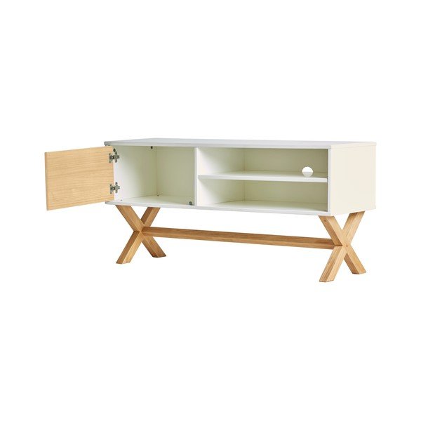 Biely televízny stolík Marckeric Leidi, 110 × 52 cm-image-2