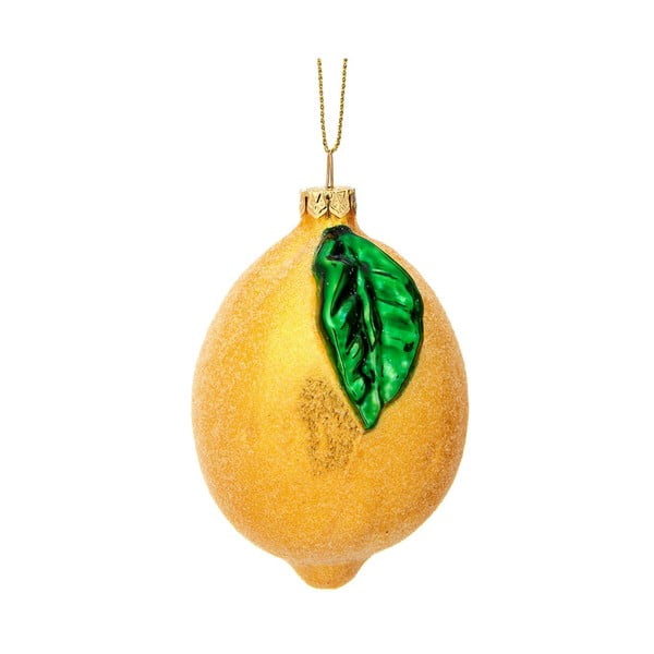 Sklenená ručne vyrobená vianočná ozdoba ø 6 cm Shimmering Lemon – Sass & Belle
