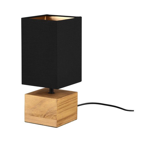 Stolová lampa s textilným tienidlom v čierno-prírodnej farbe (výška 30 cm) Woody – Reality