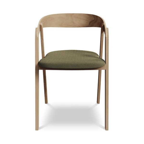 Zelené jedálenské kreslo z masívneho dreva Erika – Makamii-image-1