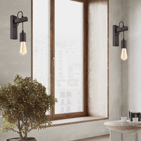 Čierne nástenné svietidlo Leon – LAMKUR-image-3