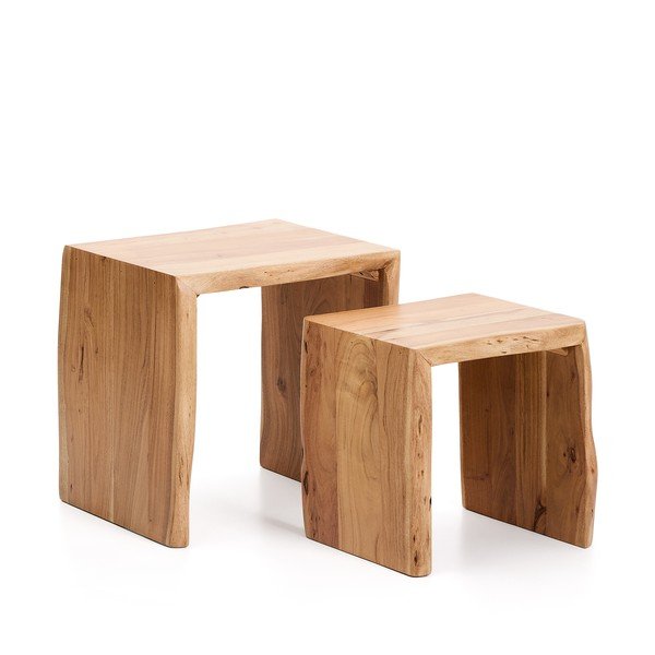 Odkladacie stolíky v súprave 2 ks z masívu akácie 40x50 cm Lomiri – Kave Home