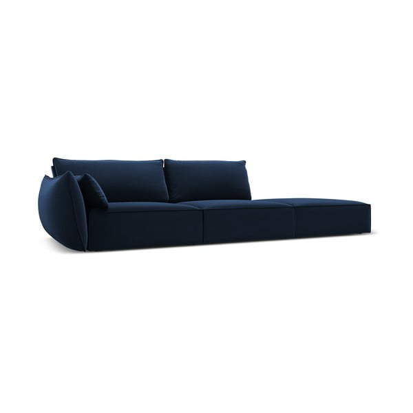 Tmavomodrá zamatová pohovka ľavý roh 264 cm Vanda – Mazzini Sofas-image-2