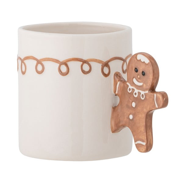 Krémový hrnček s vianočným motívom z kameniny 350 ml Ginnie – Bloomingville-image-3