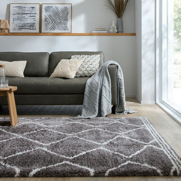 Sivý koberec 200x290 cm Riad Berber – Flair Rugs-image-1
