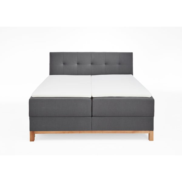 Tmavosivá boxspring posteľ s úložným priestorom 180x200 cm Catania - Meise Möbel-image-4