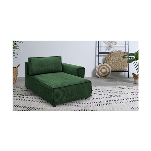 Zelený menčestrový modul pohovky (pravý roh) Nihad modular – Bobochic Paris-image-1