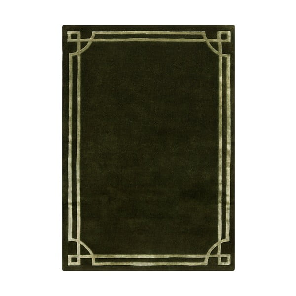 Tmavozelený ručne tkaný vlnený koberec 160x230 cm Gatsby – Flair Rugs