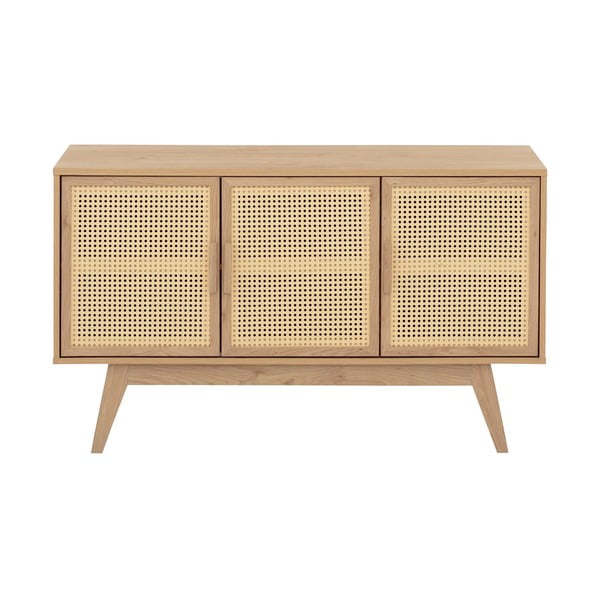 Nízka komoda v dekore duba v prírodnej farbe 128x75 cm Bridget – Støraa