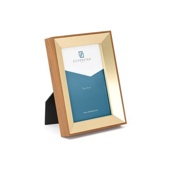 Kovový stojací rámček v mosadznej farbe 13,5x18,5 cm Marseille – Zilverstad