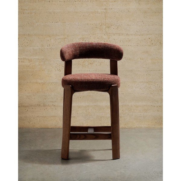 Hnedá/v tmavo prírodnej farbe barová stolička z jaseňového dreva (výška sedadla 65 cm) Granite – Kave Home-image-2